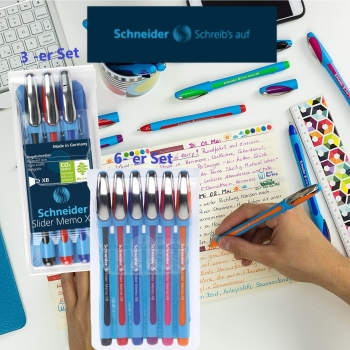 Schneider Slider Memo Ballpoint Pen - XB Set, Set of 3/ Set of 6